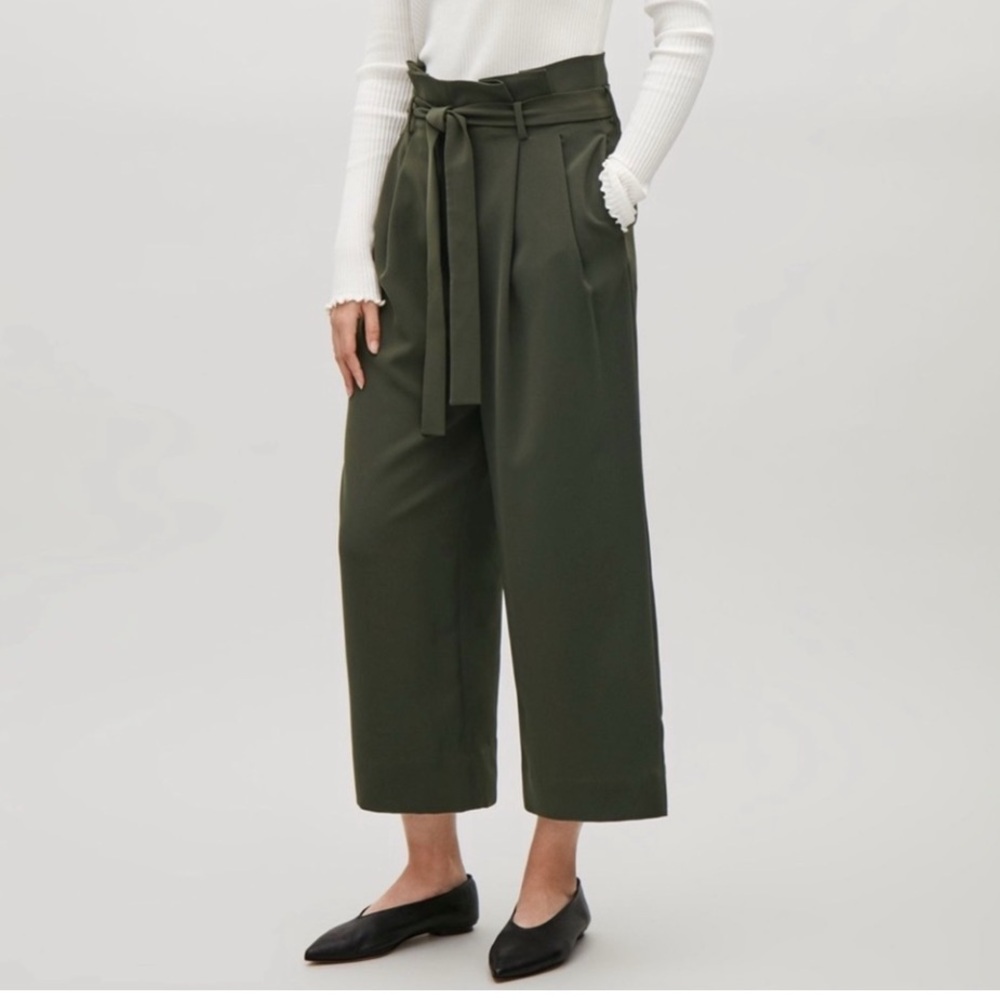 COS Dark Green Cropped Pants